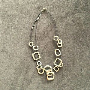 Silver geometric necklace